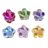 Resin Cabochones, with Giltter Power, Flower, Mixed Color, 18x18mm(PW-WG9F961-01)