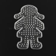 Little Girl ABC Plastic Pegboards used for 5x5mm DIY Fuse Beads, Clear, 123x72x5mm(DIY-Q009-21)