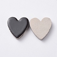 Porcelain Cabochons, Mosaic Tile Supplies for DIY Crafts, Plates, Picture Frames, Flowerpots, Handmade Jewelry, Heart, Black, 22.5x22x5.5mm, about 17pcs/76g(PORC-WH0002-04H)