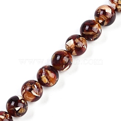 Synthetic Amber Beads Strands, Round, Coconut Brown, 10mm, Hole: 1.2mm, about 40pcs/strand, 15.55''(39.5cm)(G-M199-A01-02)