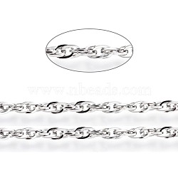 Tarnish Resistant 304 Stainless Steel Rope Chains, Soldered, with Card Paper, Stainless Steel Color, Links: 4x2x1mm, about 32.8 Feet(10m)/card(CHS-L024-016B)