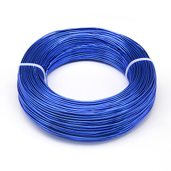 Round Aluminum Wire, Flexible Craft Wire, for Beading Jewelry Doll Craft Making, Royal Blue, 18 Gauge, 1.0mm, 200m/500g(656.1 Feet/500g)