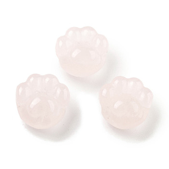 Natural Rose Quartz Beads, Paw Print, 15~15.5x15x9mm, Hole: 1.5mm