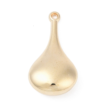 CCB Plastic Pendants, Teardrop, with Loop, Golden, 32x17x8.5mm, Hole: 1.6mm