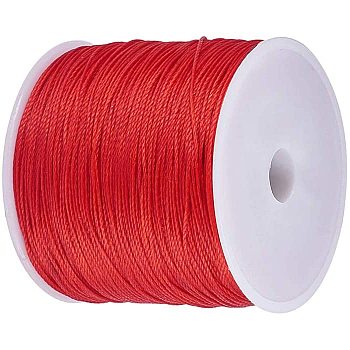 Round Waxed Polyester Cords, Twisted Cords, Dark Red, 0.5mm, about 106m/roll