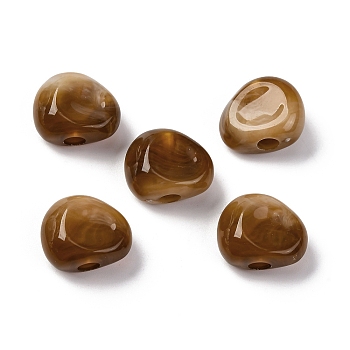 Two Tone Opaque Acrylic Beads, Imitation Gemstone, Nuggets, Camel, 17~17.5x21x10.5mm, Hole: 5.2mm, About: 224pcs/500g