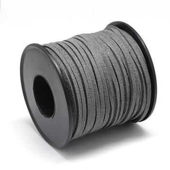 Faux Suede Cords, Faux Suede Lace, Dark Slate Gray, 2.7x1.5mm, about 27.34 yards(25m)/roll