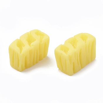 Resin Cabochons, Cheese, Imitation Food, Yellow, 17x8x11mm