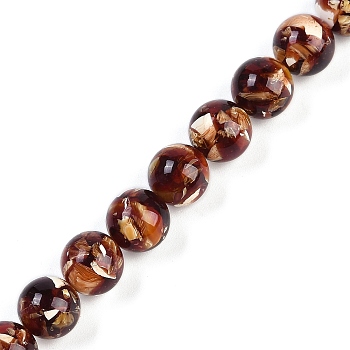 Synthetic Amber Beads Strands, Round, Coconut Brown, 10mm, Hole: 1.2mm, about 40pcs/strand, 15.55''(39.5cm)