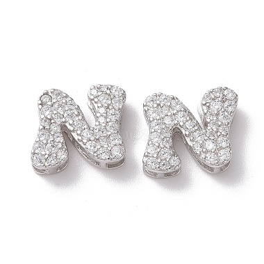Letter N Cubic Zirconia Beads