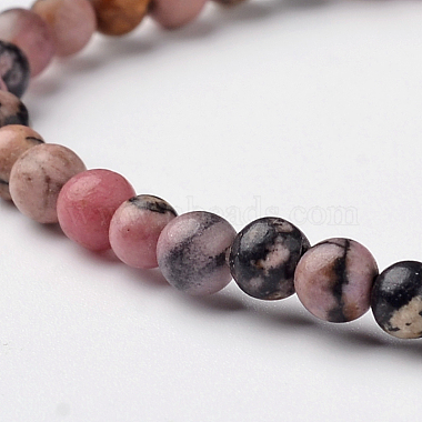 Rhodonite naturelle perle ronde bracelets stretch(BJEW-L594-B06)-2