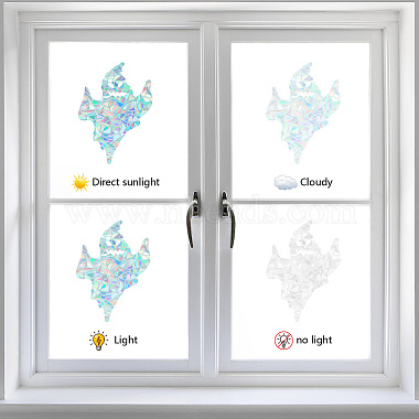 16 Sheets 4 Styles Waterproof PVC Colored Laser Stained Window Film Static Stickers(DIY-WH0314-078)-4