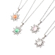 Cat Eye Sun Pendant Necklace with 304 Stainless Steel Cable Chains for Women(NJEW-JN03974)-1