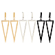 3 Pairs 3 Colors Alloy Hollow Out Triangle Dangle Stud Earrings for Women(EJEW-AN0003-03)-1