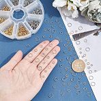 304 Stainless Steel Open Jump Rings, Round, Golden & Stainless Steel Color, 4~8x0.8~1mm, Inner Diameter: 2.5~6.4mm, 800pcs/box(STAS-UN0017-94P)