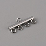 201 Stainless Steel Chandelier Component Links, Stainless Steel Color, 9x20x2.5mm, Hole: 2mm(STAS-WH0043-06C-P-1)