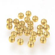 304 Stainless Steel Spacer Beads, Rondelle, Real 24K Gold Plated, 1.5x0.8mm, Hole: 0.8mm(X-STAS-R065-80G)