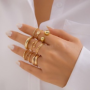 Alloy Adjustable Ring, Jewely for Women, Golden, 1~9mm, Inner Diameter: 16~18.3mm, 10pcs/set(RJEW-K260-02A-G)