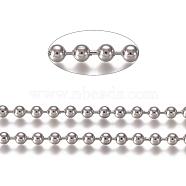 304 Stainless Steel Ball Chains, Stainless Steel Color, 4.5mm(CHS-E021-13A-P)