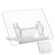 Assembled Tabletop Acrylic Bookshelf Stand, Book Display Easel for Books, Magazines, Tablet, Clear, 19.9x28.05x3.5cm(AJEW-WH0083-96)