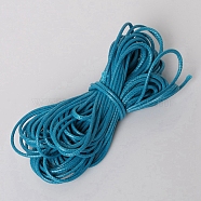 Waxed Polyester Cord, Round, Dark Cyan, 1.5mm, 10m/bundle(YC-TAC0002-B-18)