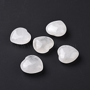 Natural Quartz Crystal Heart Love Stone, Pocket Palm Stone for Reiki Balancing, 29~29.5x30x10~13.5mm(G-I285-06K)
