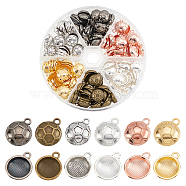 Elite 180Pcs 6 Colors Alloy Charms, Cadmium Free & Lead Free, Dome/Half Round with Football Pattern, Mixed Color, 15x12x4mm, Hole: 1.8mm, 30pcs/color(PALLOY-PH0002-13)