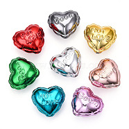 UV Plating Acrylic Beads, Heart, Mixed Color, 24.5x27x17mm, Hole: 2mm(PACR-C005-11)