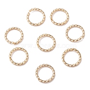 304 Stainless Steel Jump Rings, Open Jump Rings, Twisted, Real 24k Gold Plated, 16 Gauge, 10x1.3mm, Inner Diameter: 8mm(STAS-F191-12G-D)