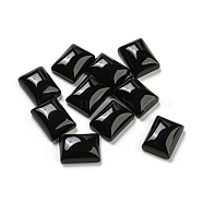Natural Black Onyx Cabochons, Dyed & Heated, Rectangle, 8x6x3mm(G-P513-05A-01)