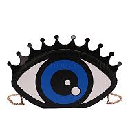 PU Imitation Leather Crossbody Bags, Chest Bags, Eye, Blue, 26x18x7cm(PW-WG20916-01)