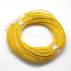 Spray Painted Cowhide Leather Cords, Gold, 2.0mm, about 100yards/bundle(300 feet/bundle)(WL-R001-2.0mm-12)
