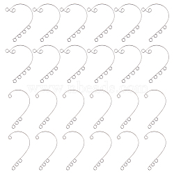 100Pcs 2 Style 316 Stainless Steel Ear Cuff Findings, Climber Wrap Around Non Piercing Earring Findings with Horizontal Loops, for Non Piercing Earring Makings, Stainless Steel Color, 55x36x0.5mm, 59x46x0.5mm, Hole: 4mm, 50Pcs/style(STAS-DC0010-68)