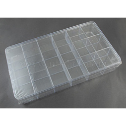 Plastic Bead Containers, Box, Clear, Size: about 290mm long, 165mm wide, 47mm thick(X-CON-S015)