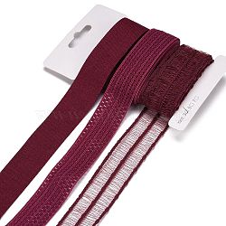 9 Yards 3 Styles Polyester Ribbon, for DIY Handmade Craft, Hair Bowknots and Gift Decoration, Dark Red Color Palette, Dark Red, 1~1-1/8 inch(25~28mm), about 3 yards/style(SRIB-A014-A01)