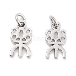 Brass Pendants, Cadmium Free & Nickel Free & Lead Free, Traditional Chinese Happy Charms, Platinum, 10.5x5.5x1mm, Hole: 2.4mm(KK-P271-30P)
