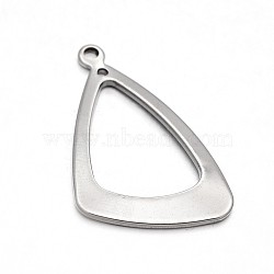 Triangle Ring 304 Stainless Steel Pendants, Stainless Steel Color, 33x22x1.5mm, Hole: 2mm(X-STAS-N073-20)