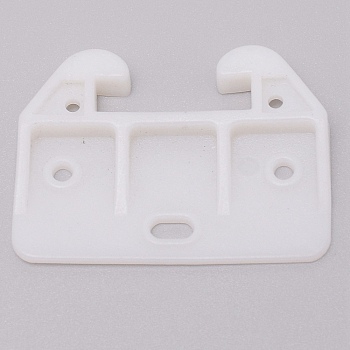 Crab Shape Plastic Bolt, Closet Findings, White, 41.5x58.5x7.5mm, Hole: 2.5 & 3.5 & 8x4mm