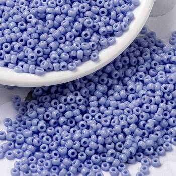 MIYUKI Round Rocailles Beads, Japanese Seed Beads, 8/0, (RR494) Opaque Agate Blue, 8/0, 3mm, Hole: 1mm, about 19000~20500pcs/pound
