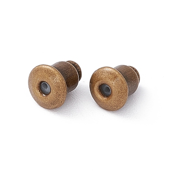 Brass Ear Nuts, Earring Backs, Bell, Antique Bronze, about 6mm long, 5mm wide, hole: 1mm