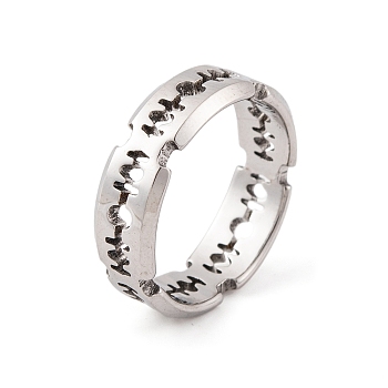 Titanium Steel Cutting Blade Finger Ring for Men Women, Stainless Steel Color, Inner Diameter: 17mm