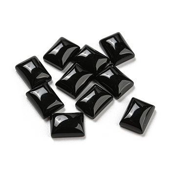 Natural Black Onyx Cabochons, Dyed & Heated, Rectangle, 8x6x3mm