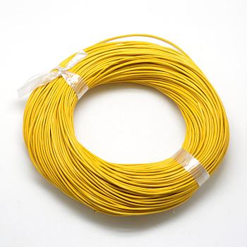 Spray Painted Cowhide Leather Cords, Gold, 2.0mm, about 100yards/bundle(300 feet/bundle)
