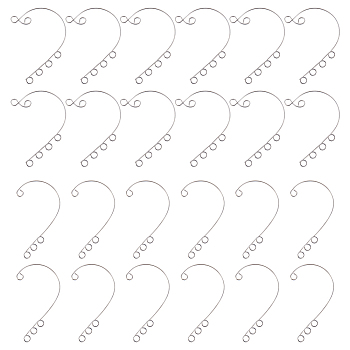 100Pcs 2 Style 316 Stainless Steel Ear Cuff Findings, Climber Wrap Around Non Piercing Earring Findings with Horizontal Loops, for Non Piercing Earring Makings, Stainless Steel Color, 55x36x0.5mm, 59x46x0.5mm, Hole: 4mm, 50Pcs/style