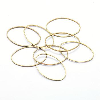 Brass Linking Rings, Oval, Lead Free & Cadmium Free & Nickel Free, Raw(Unplated), 26x16x0.7mm, Inner Diameter: 15x25mm
