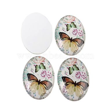 Butterfly Printed Glass Oval Cabochons(X-GGLA-N003-18x25-C42)-2