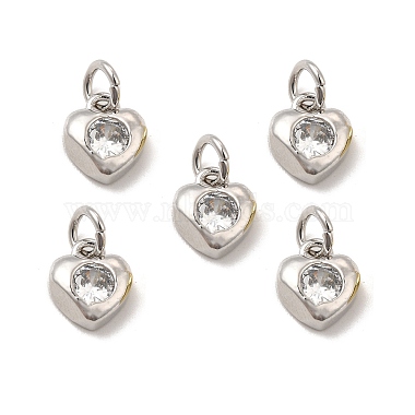 Brass Micro Pave Clear Cubic Zirconia Charms(KK-E068-VB235)-3