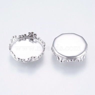 304 Stainless Steel Lace Edge Bezel Cups(STAS-I069-39-12MM)-2