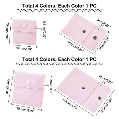 PandaHall Elite 8Pcs 8 Style Square Velvet Jewelry Bags(TP-PH0001-17)-4