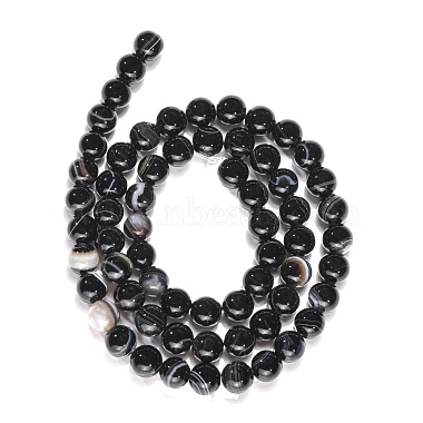 Natural Striped Agate/Banded Agate Beads Strands(G-G391-6mm-01)-2